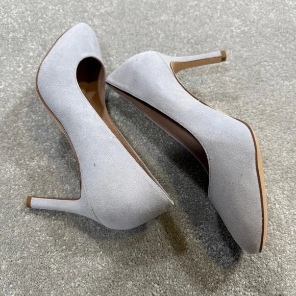 Cole Haan Gabbie Pump Suede 80 Pearl Grey Stiletto Heels NIB Sz 8 Wedding Formal - Picture 6 of 15